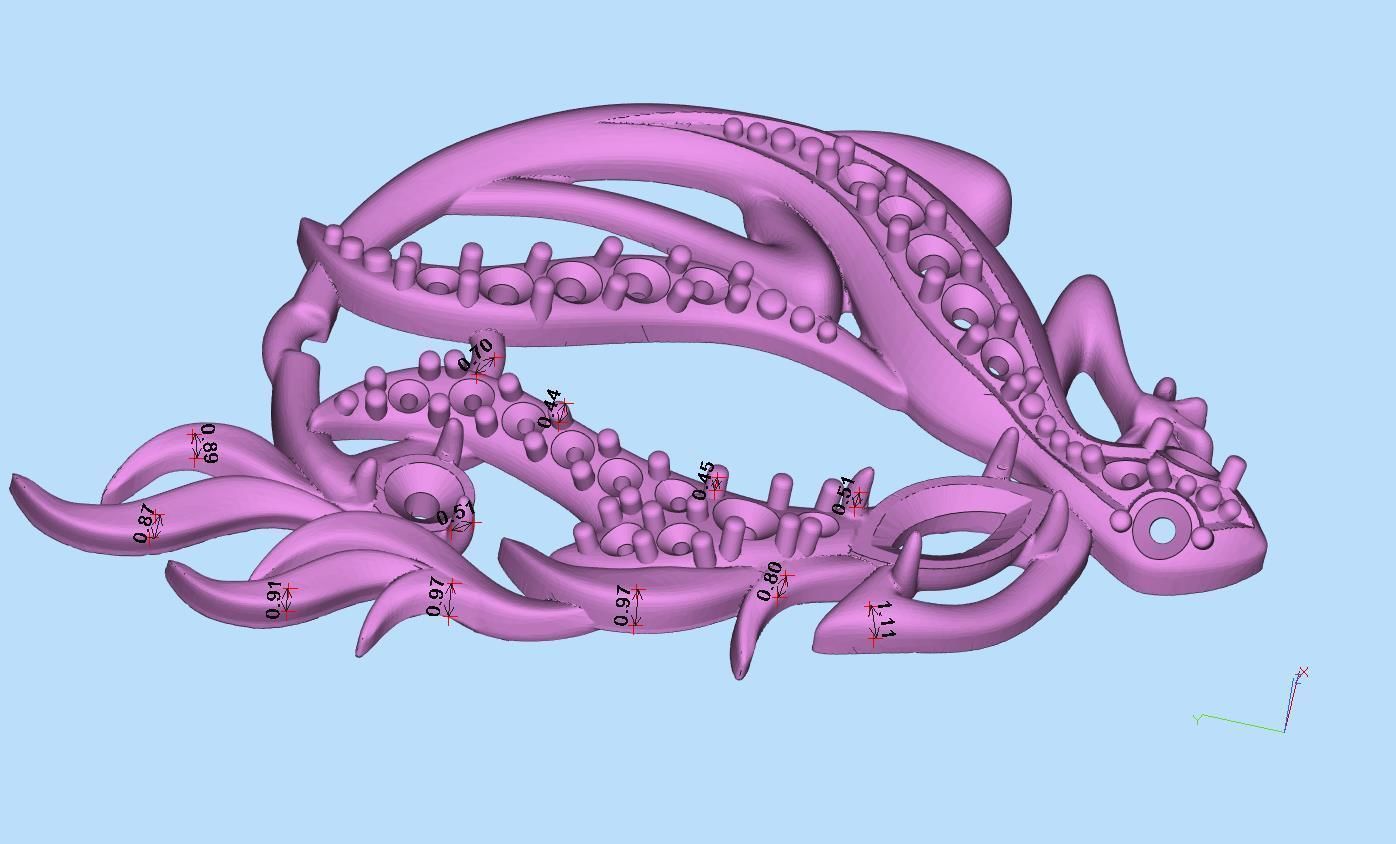 Salamander pendant 3D print model_13