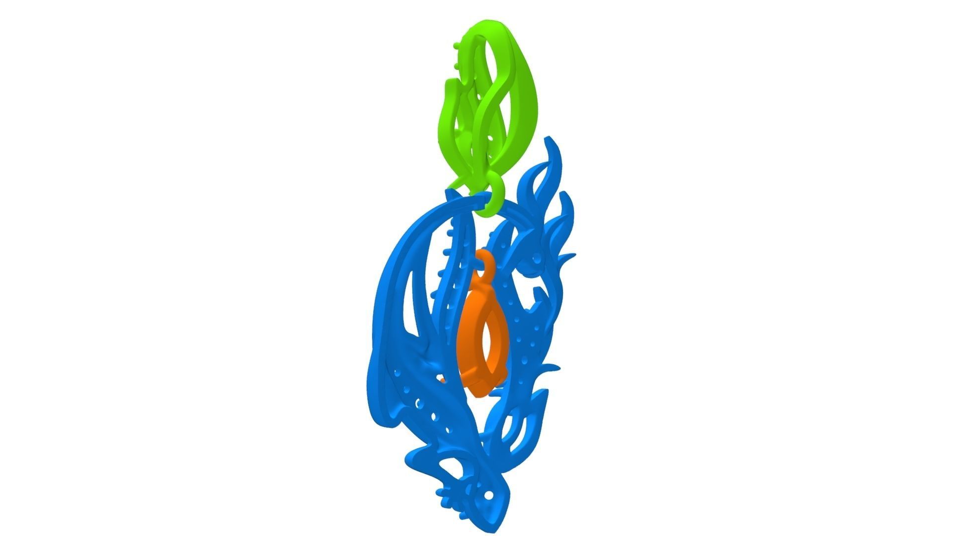 Salamander pendant 3D print model_24