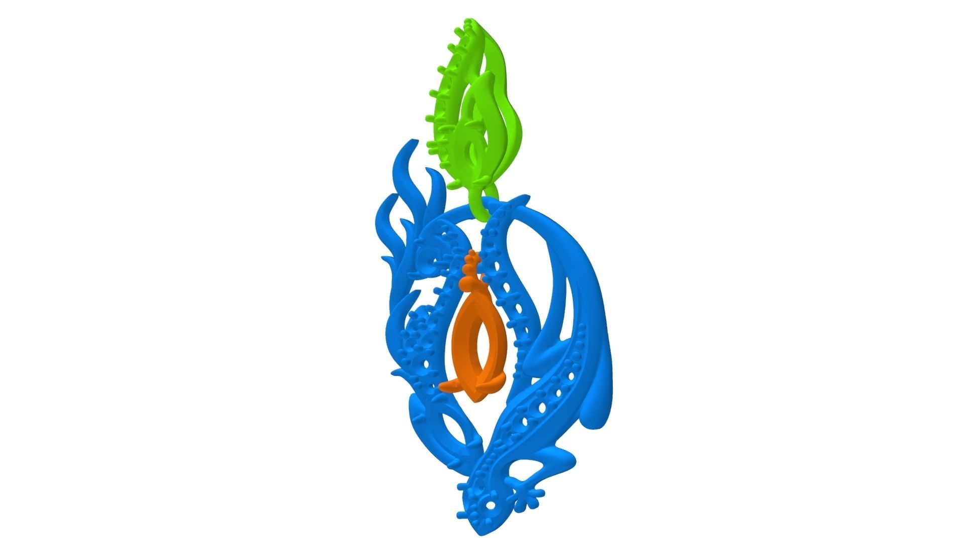 Salamander pendant 3D print model_18