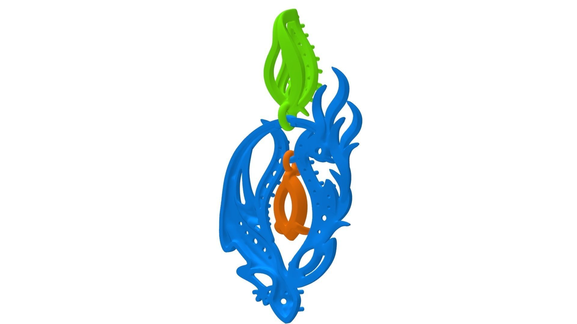 Salamander pendant 3D print model_28