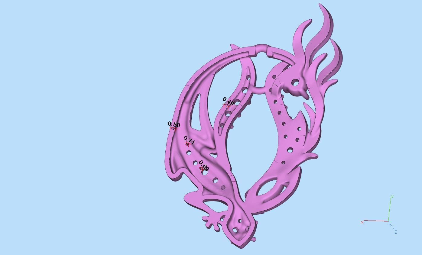 Salamander pendant 3D print model_12