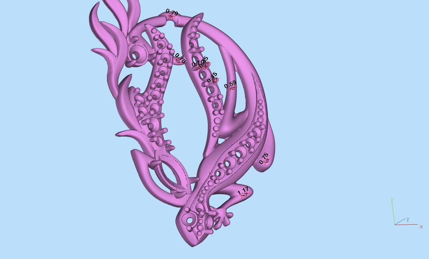 Salamander pendant 3D print model_11