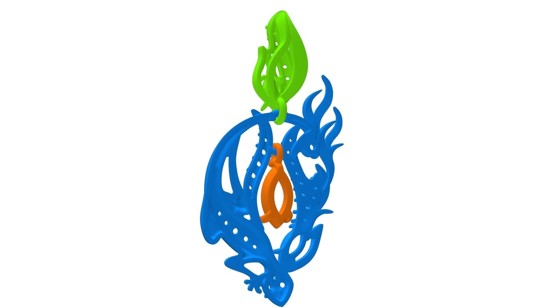 Salamander pendant 3D print model_25