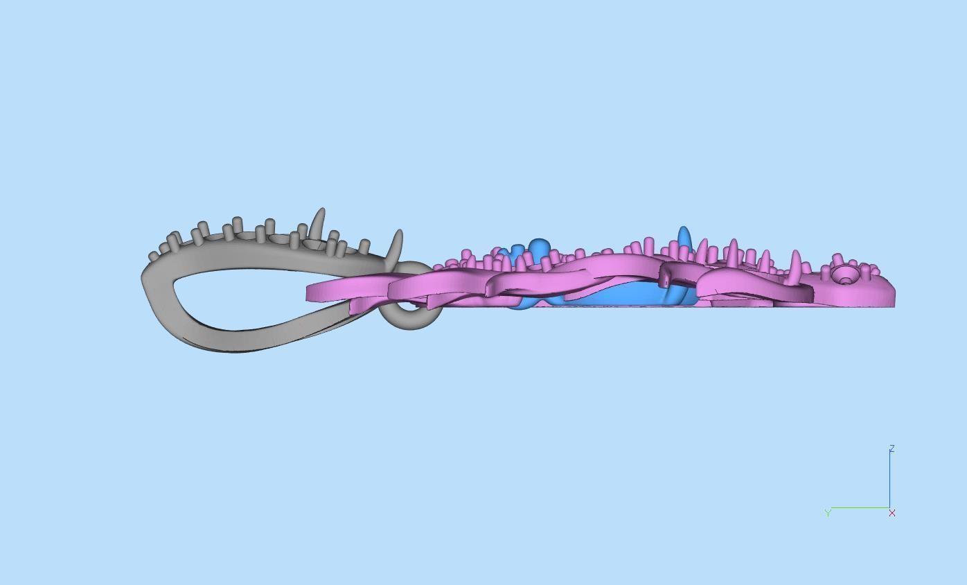 Salamander pendant 3D print model_6