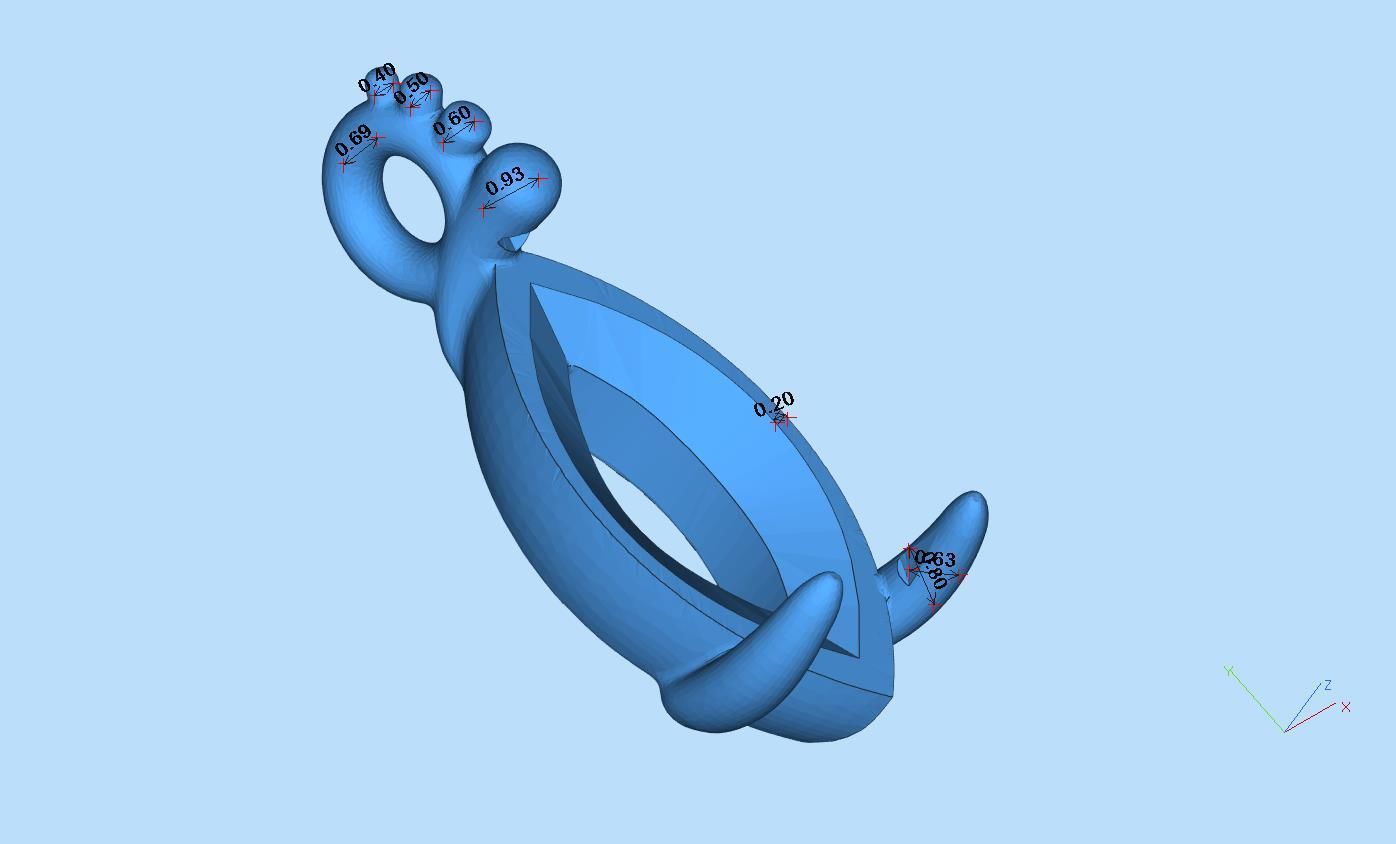 Salamander pendant 3D print model_14