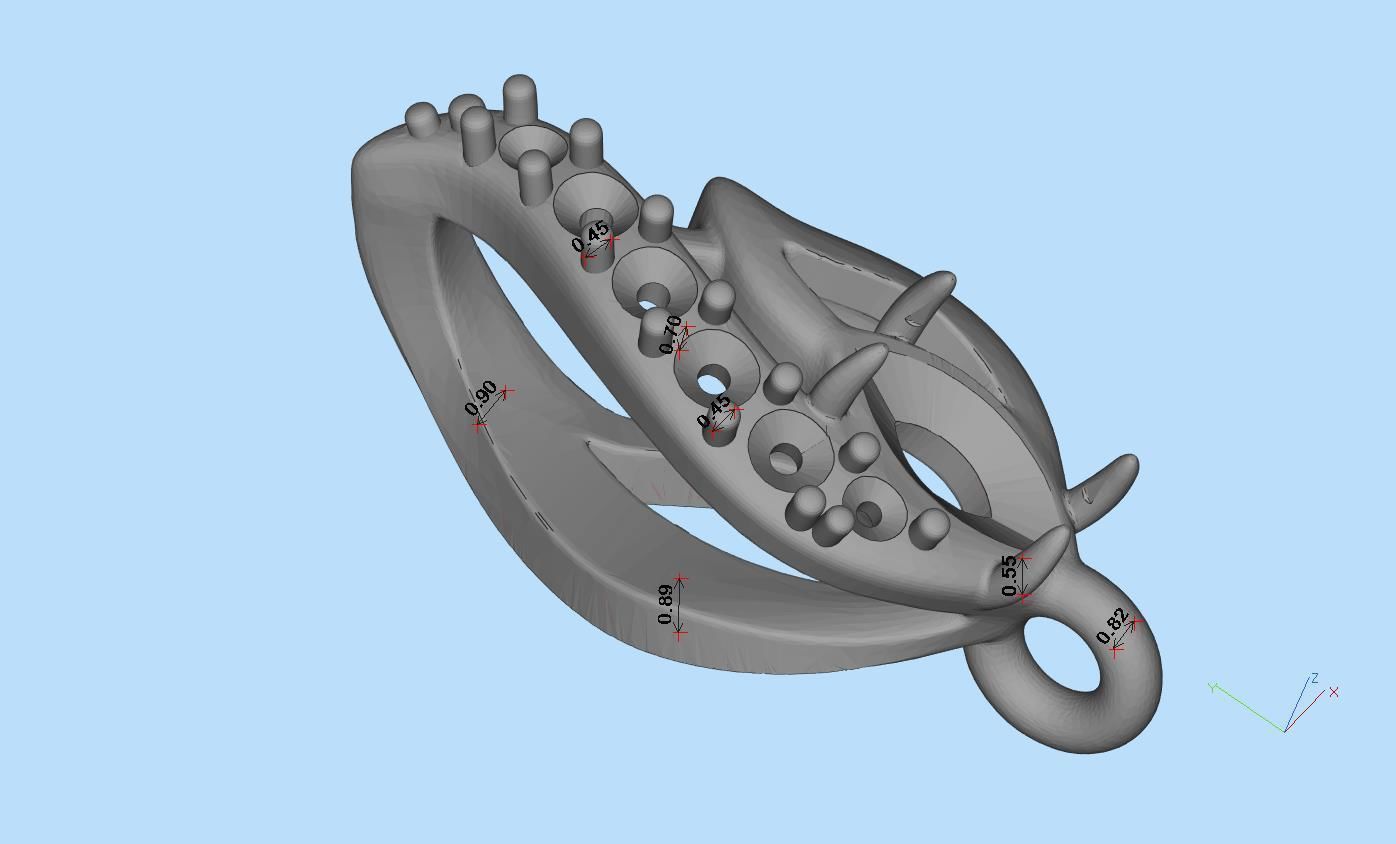 Salamander pendant 3D print model_16