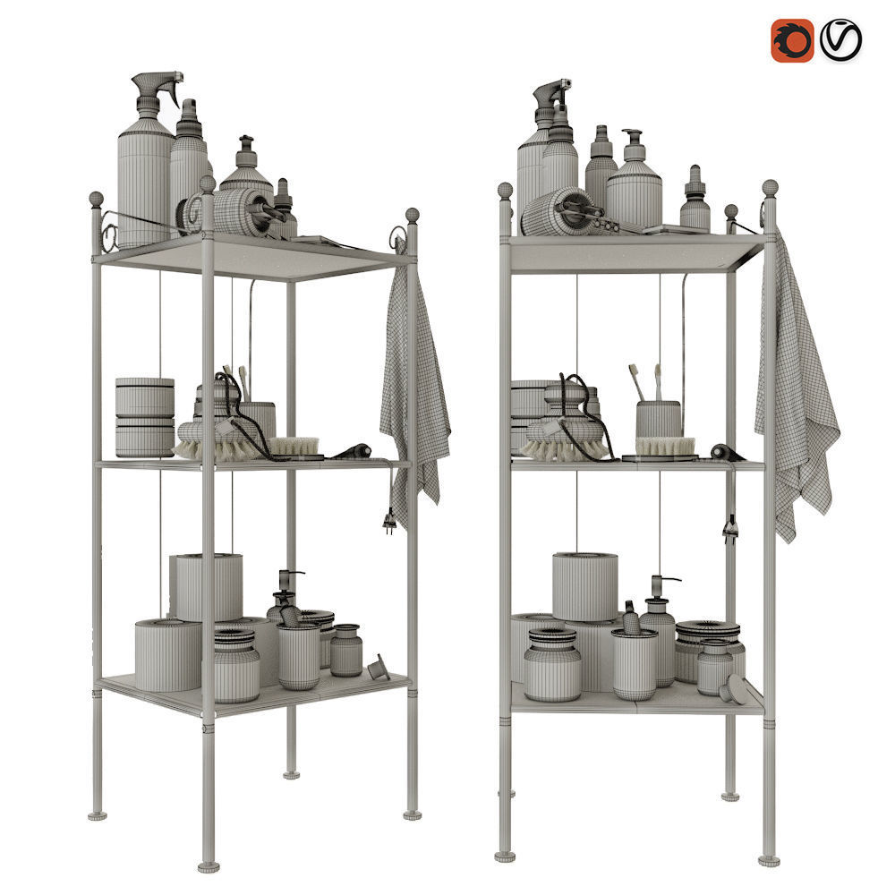 Decor for bathrooms 3D model_2