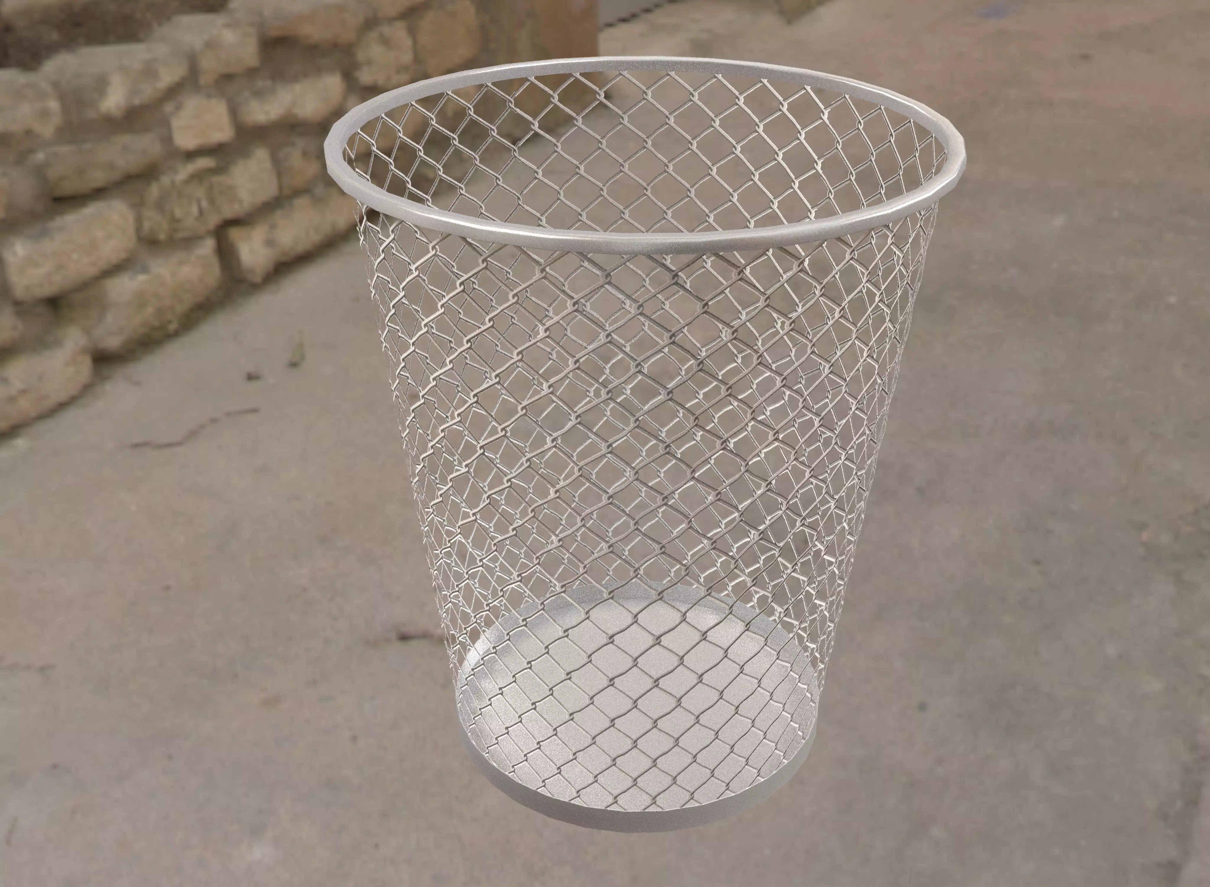 Office trash can Free low-poly 3D model_0