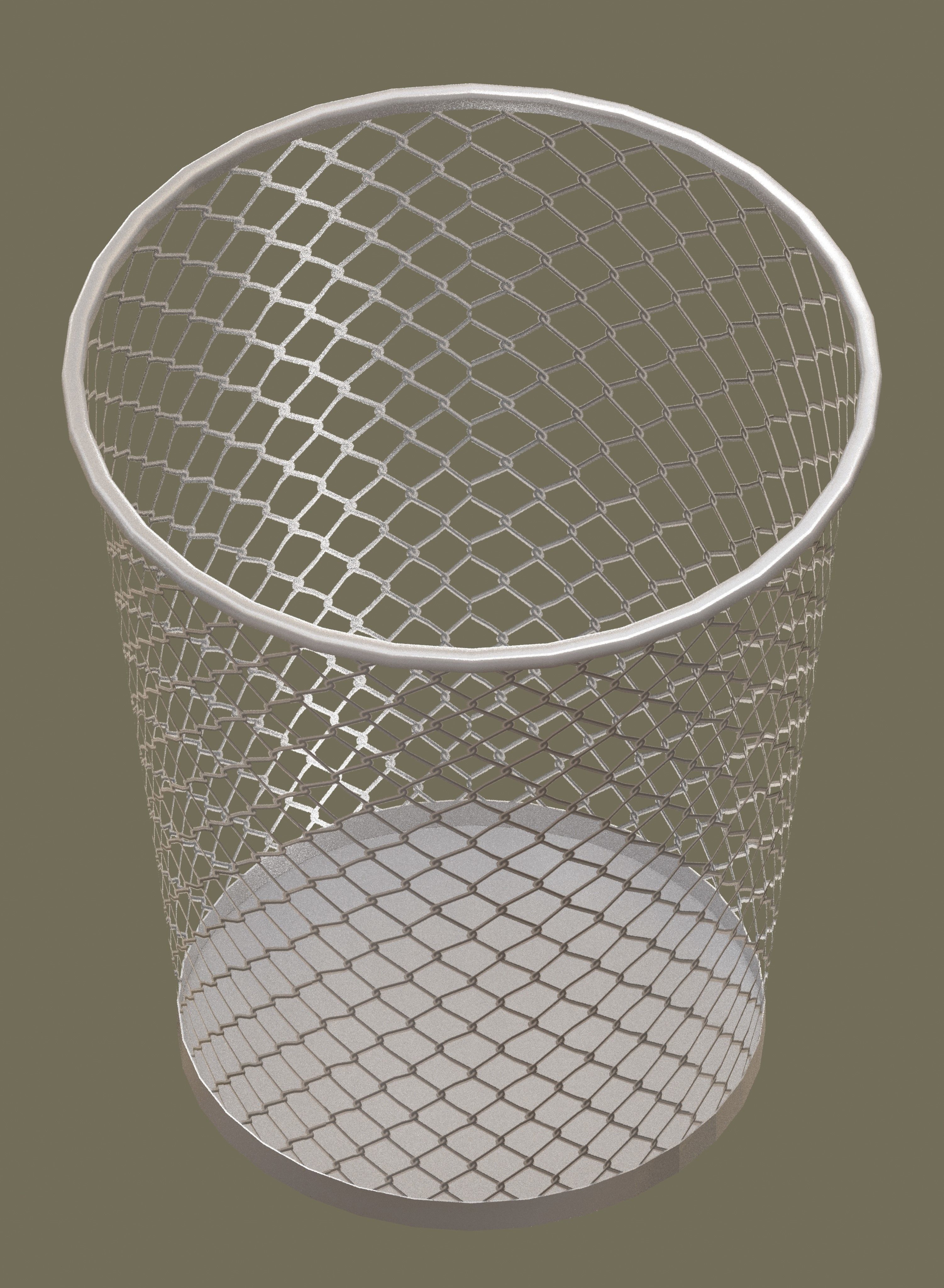 Office trash can Free low-poly 3D model_3