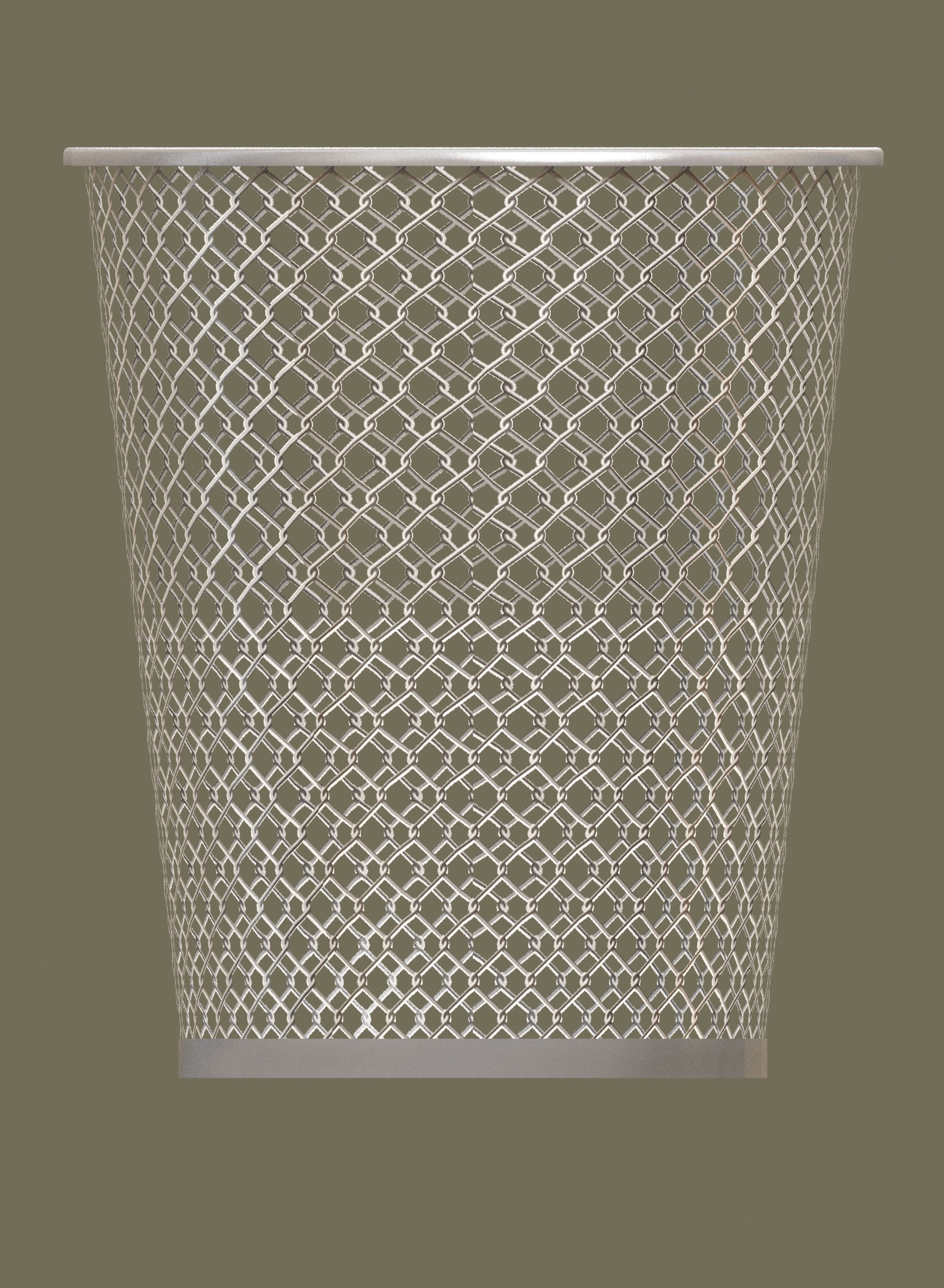 Office trash can Free low-poly 3D model_2