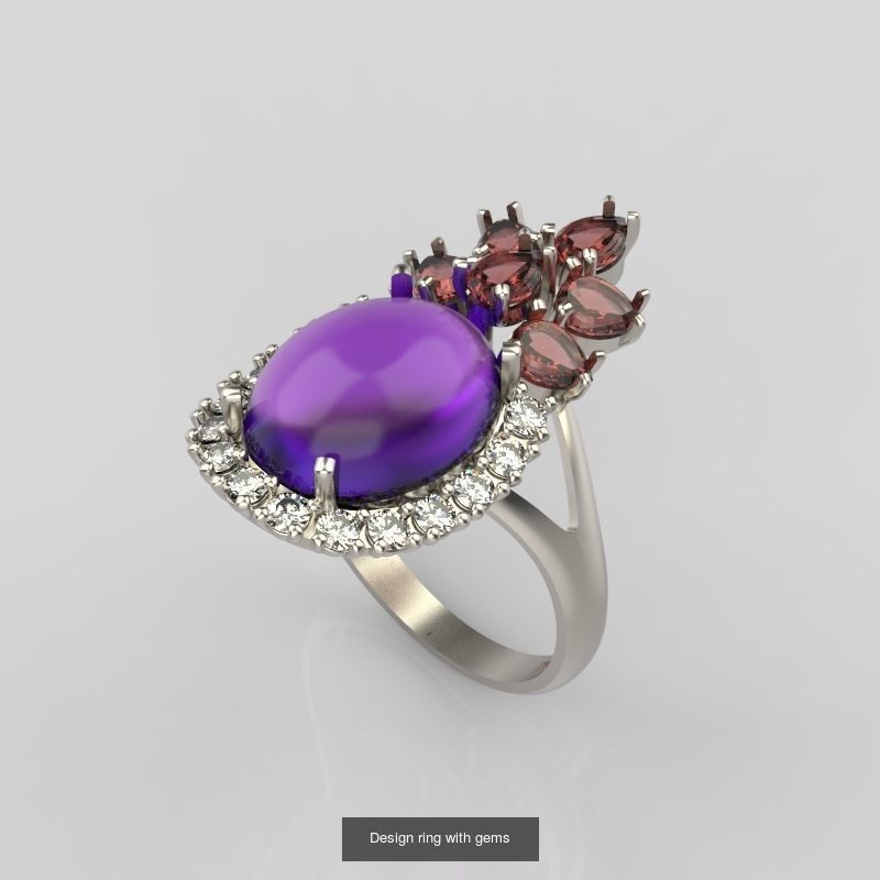 105 women  jewelry rings 3dm stl 3D print model 3D Model Collection_66