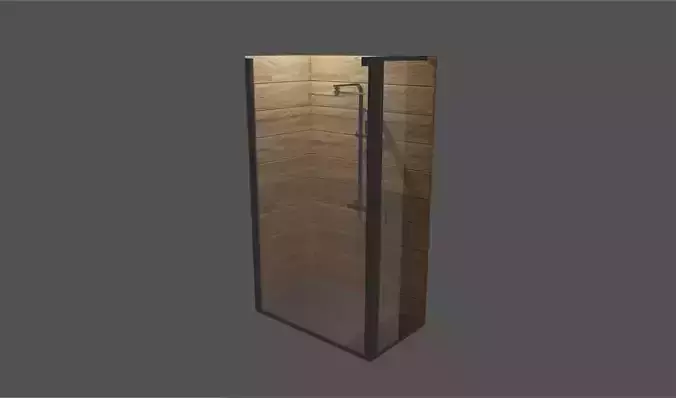 Shower wooden enclosure 3D model