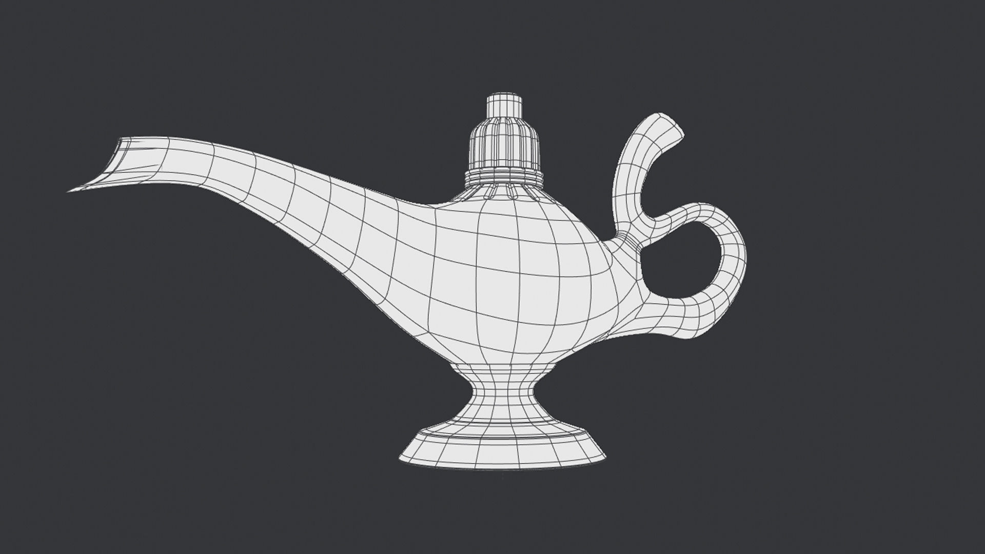 Aladdin Lamp Low poly PBR  Low-poly 3D model_5
