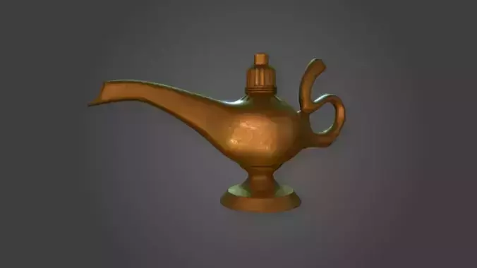 Aladdin Lamp Low poly PBR  Low-poly 3D model