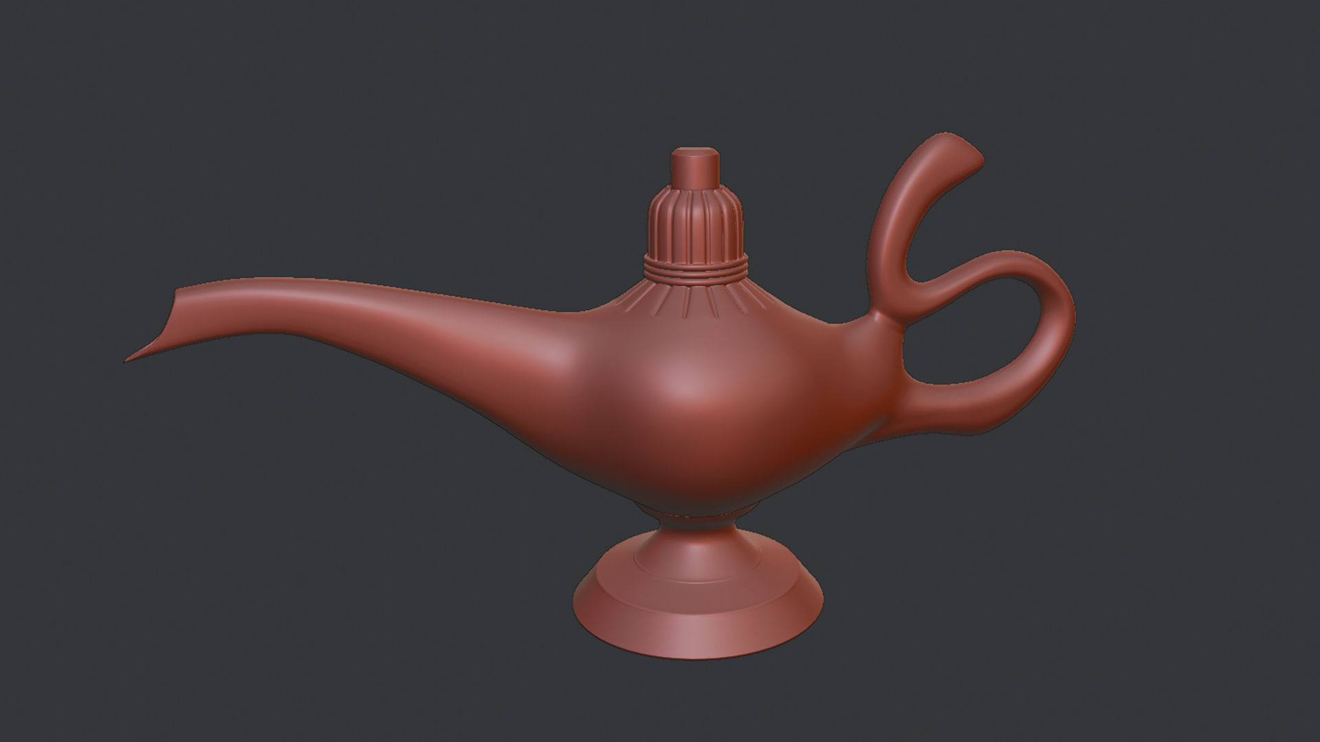 Aladdin Lamp Low poly PBR  Low-poly 3D model_7