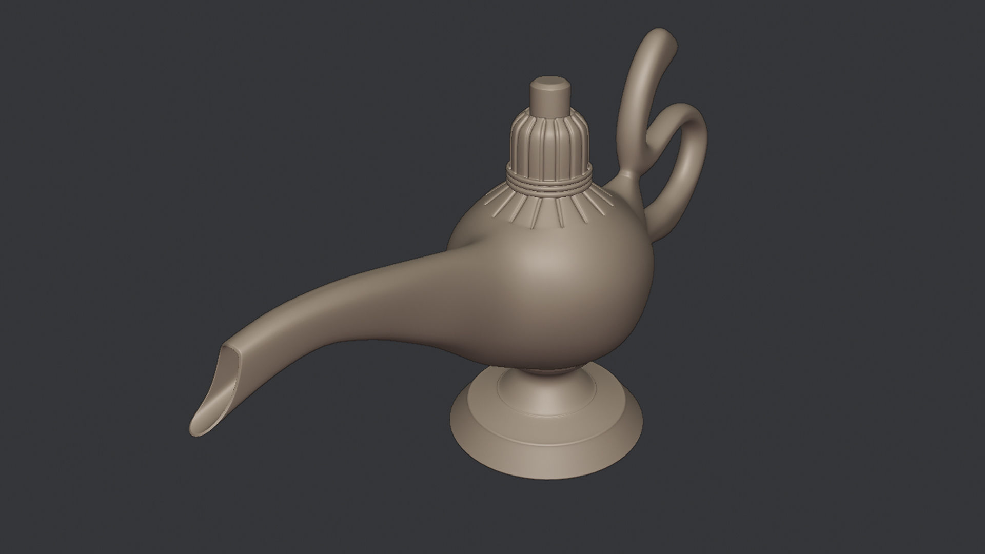 Aladdin Lamp Low poly PBR  Low-poly 3D model_6