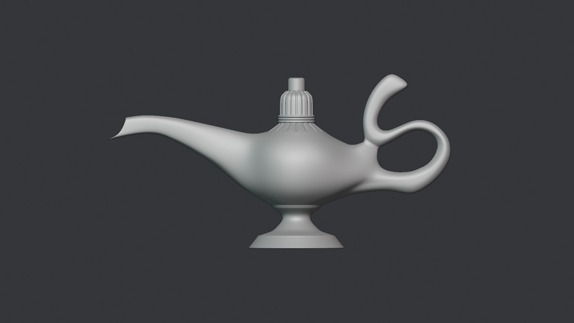 Aladdin Lamp Low poly PBR  Low-poly 3D model_9