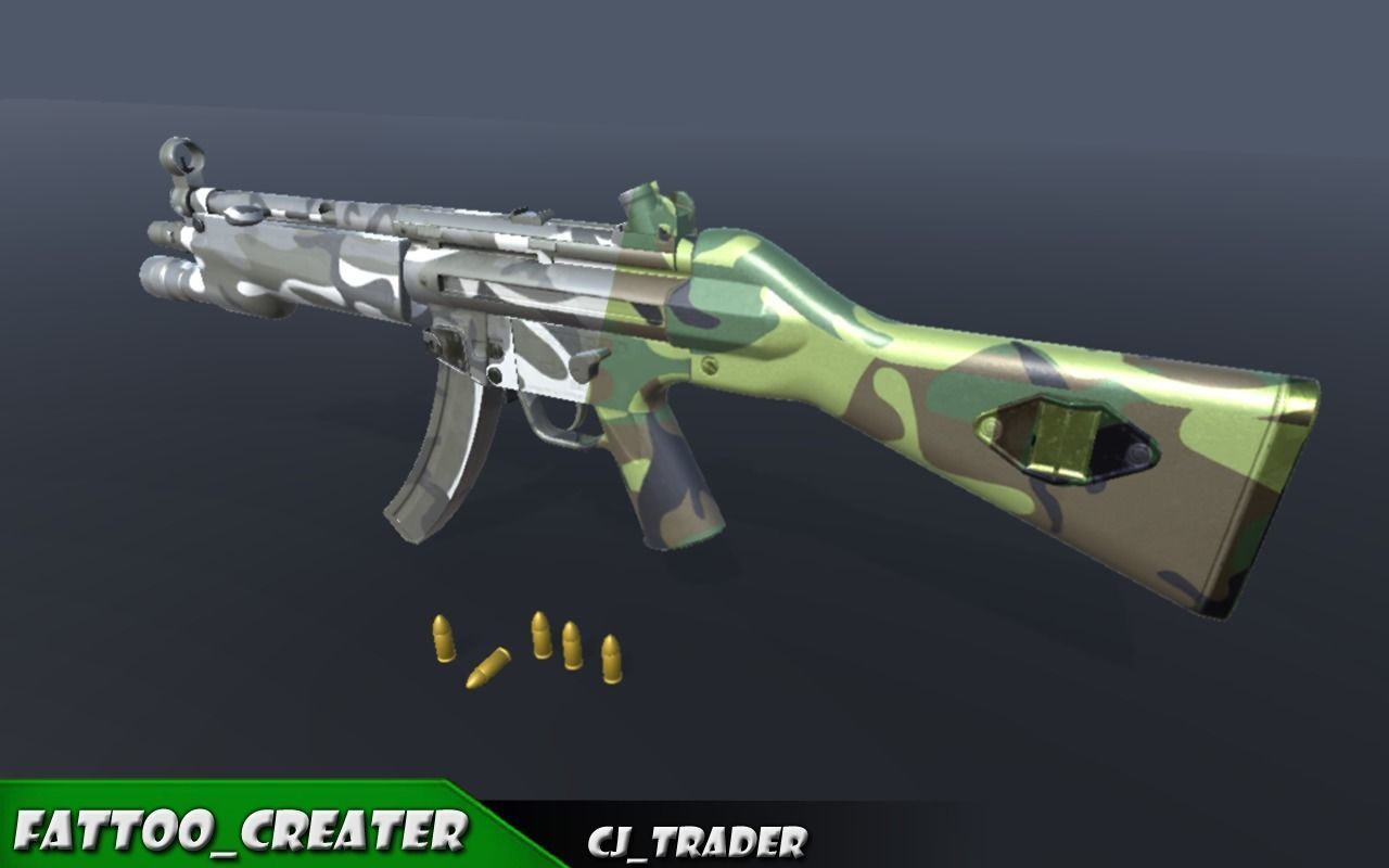 Military SMG-MP5 Riffle 3d model Low-poly 3D model_3