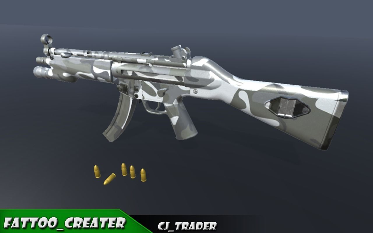 Military SMG-MP5 Riffle 3d model Low-poly 3D model_4