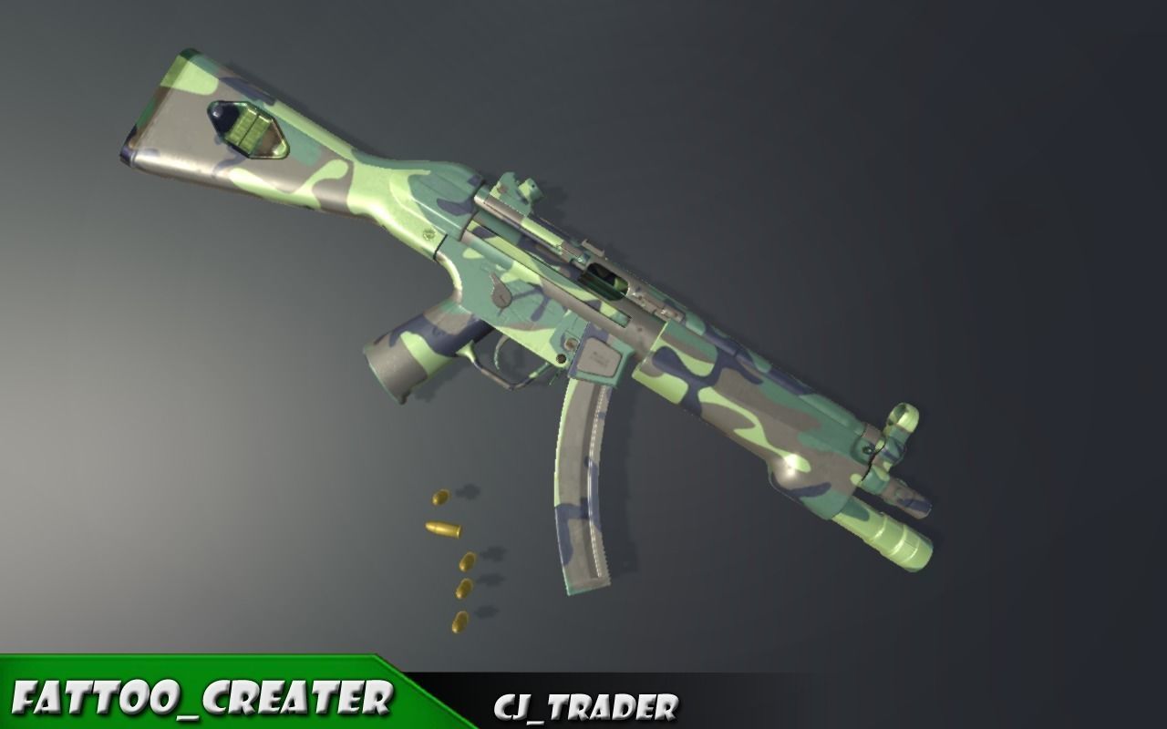 Military SMG-MP5 Riffle 3d model Low-poly 3D model_5