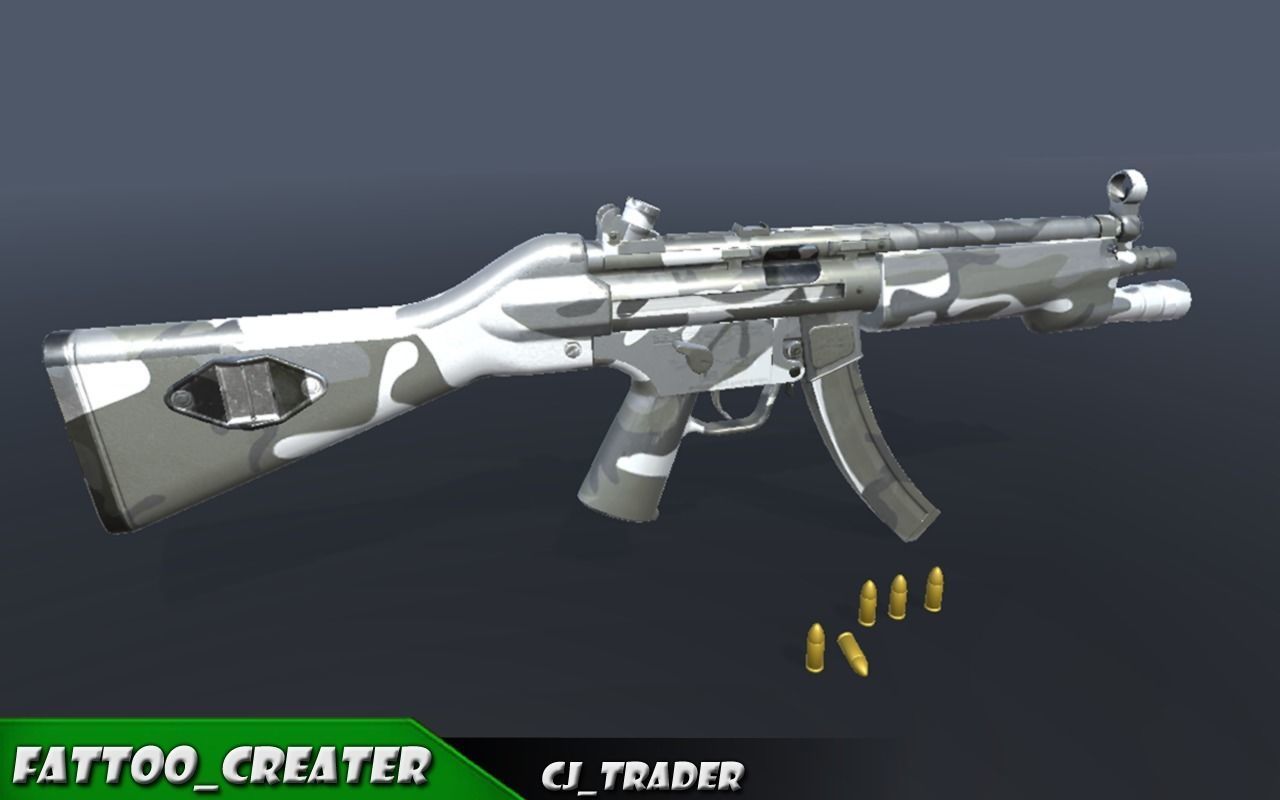 Military SMG-MP5 Riffle 3d model Low-poly 3D model_1