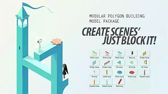 Modular Polygon Building Model Package