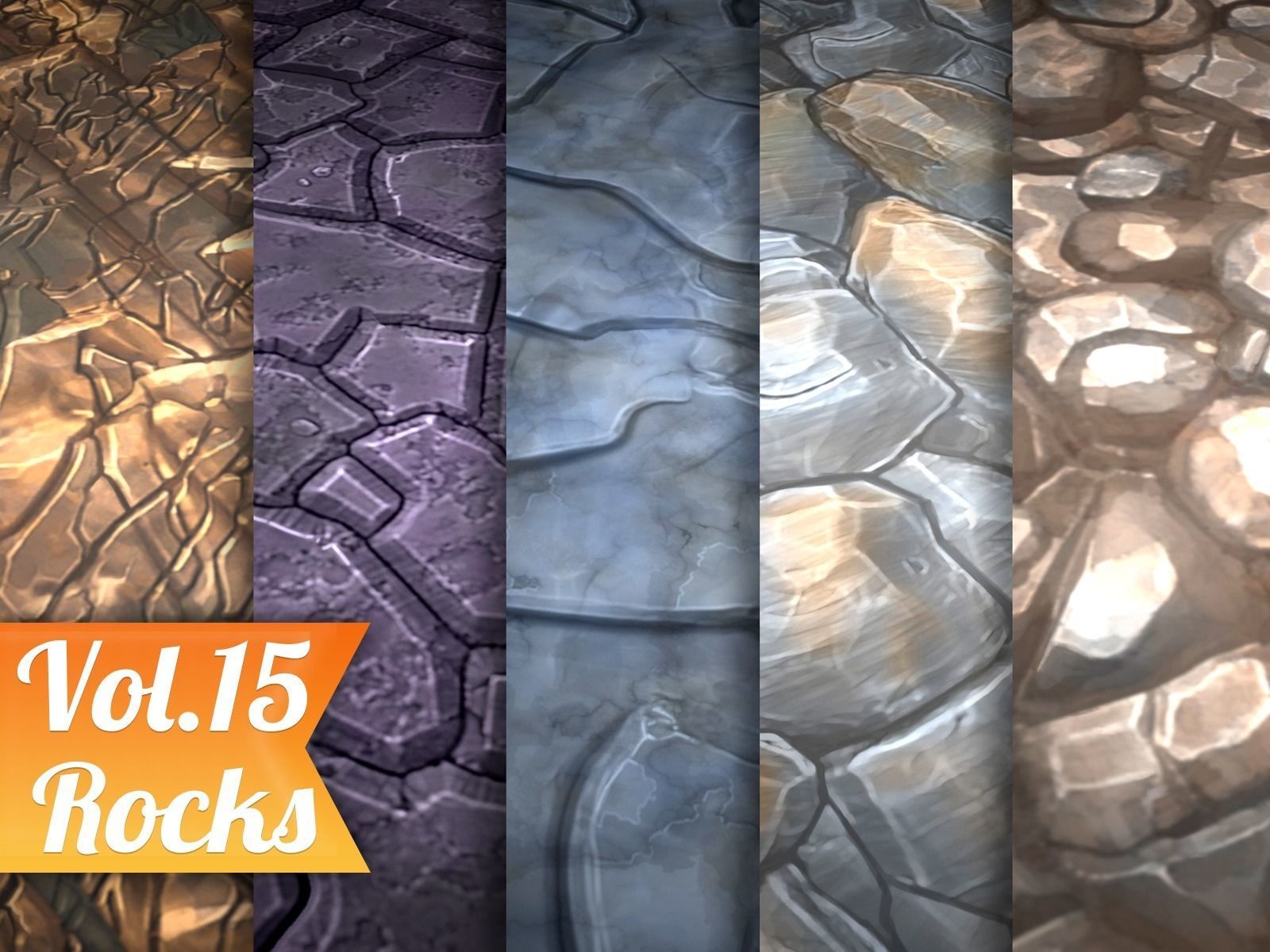 Stylized Rocks Vol 15 - Hand Painted Texture Pack Texture_7