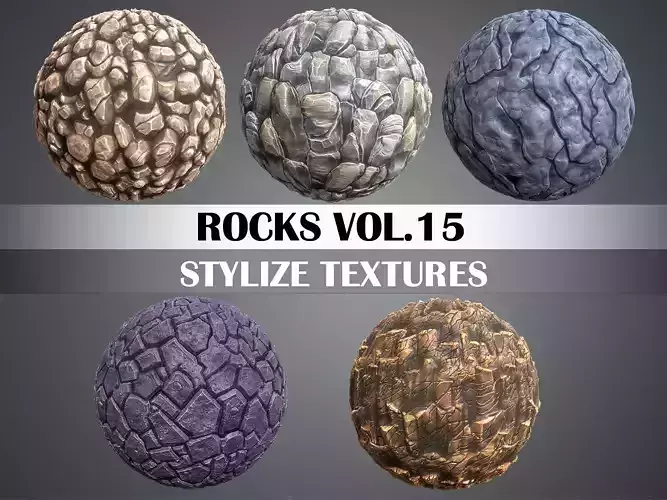 Stylized Rocks Vol 15 - Hand Painted Texture Pack Texture