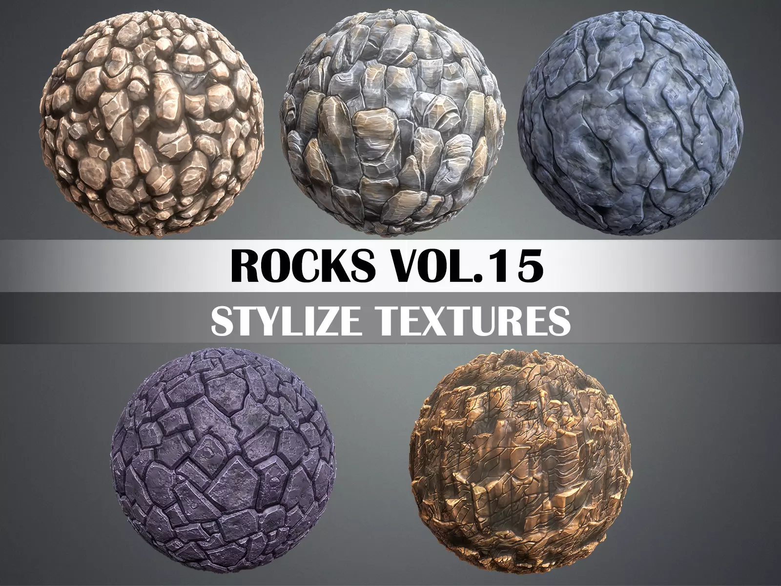 Stylized Rocks Vol 15 - Hand Painted Texture Pack Texture_0