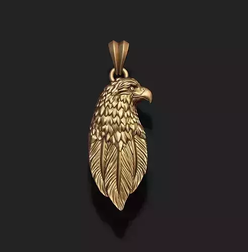 Eagle pendant basrelief 3D print model