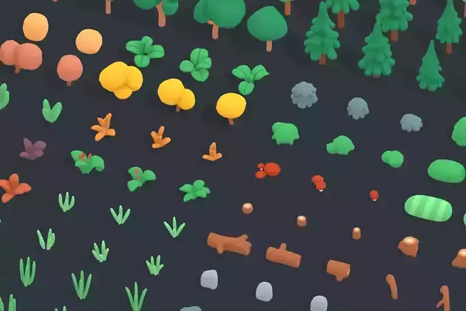 Nature Forest - Animation Assets Low-poly 3D model
