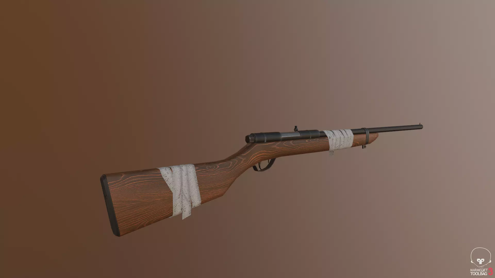 Single shot rifle Low-poly 3D model