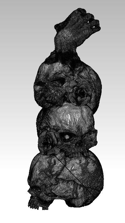 Skull pyramide pendant Detailed with Hand and Roses 3D print model_8