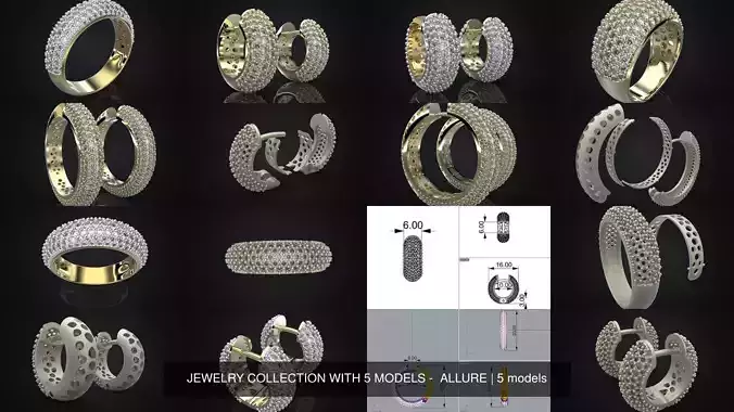 JEWELRY COLLECTION WITH 5 MODELS -  ALLURE