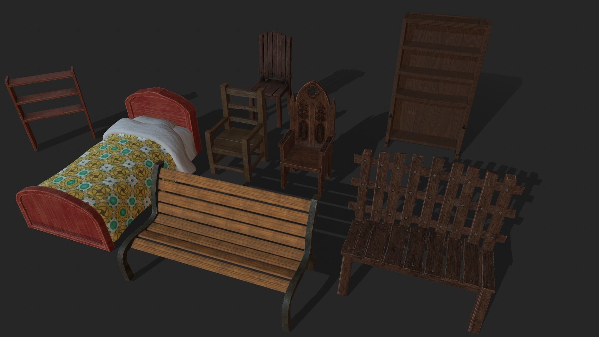 3D model realtime Furniture pack CGTrader