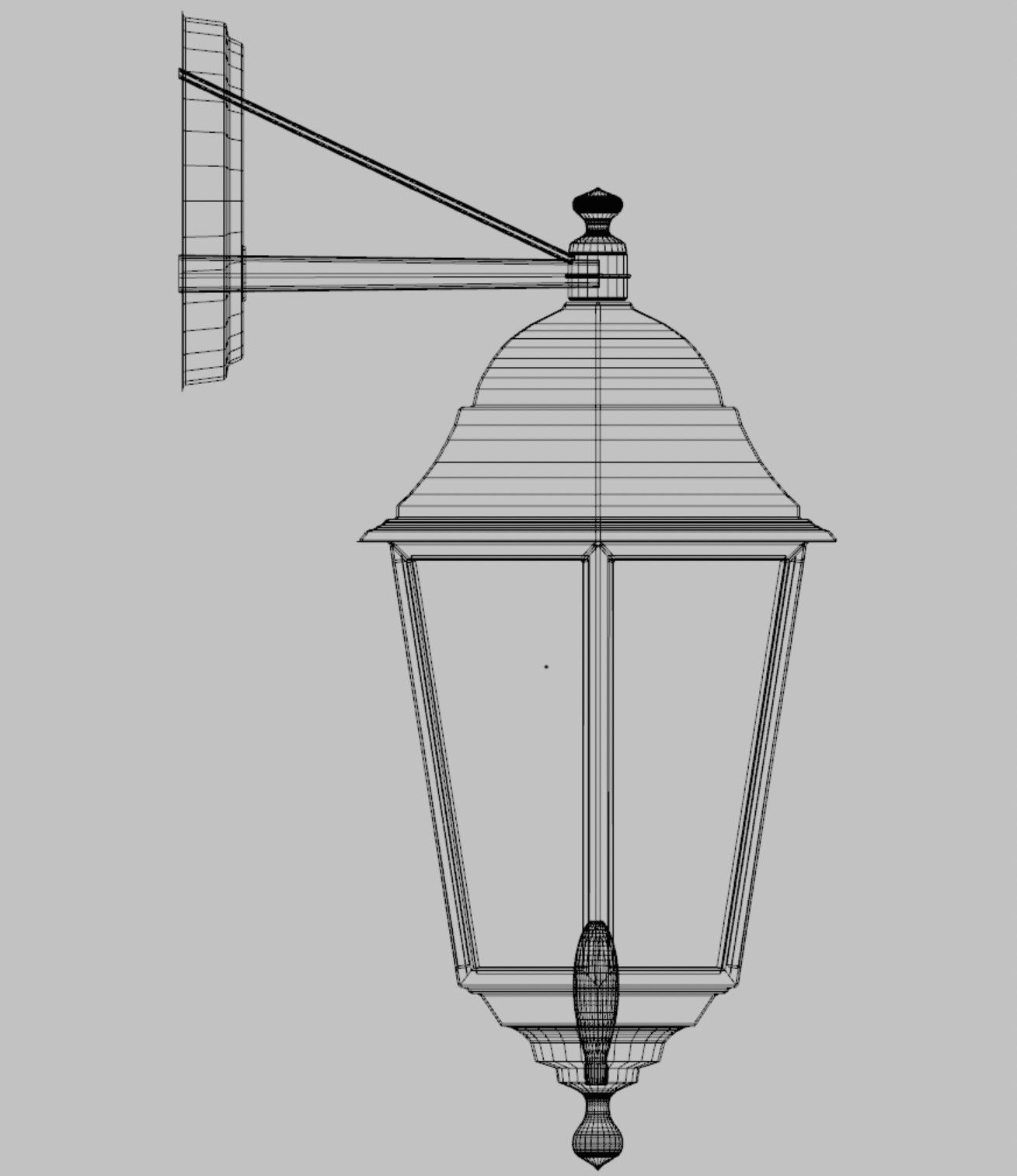 Victorian style wall lamp Low-poly 3D model_4