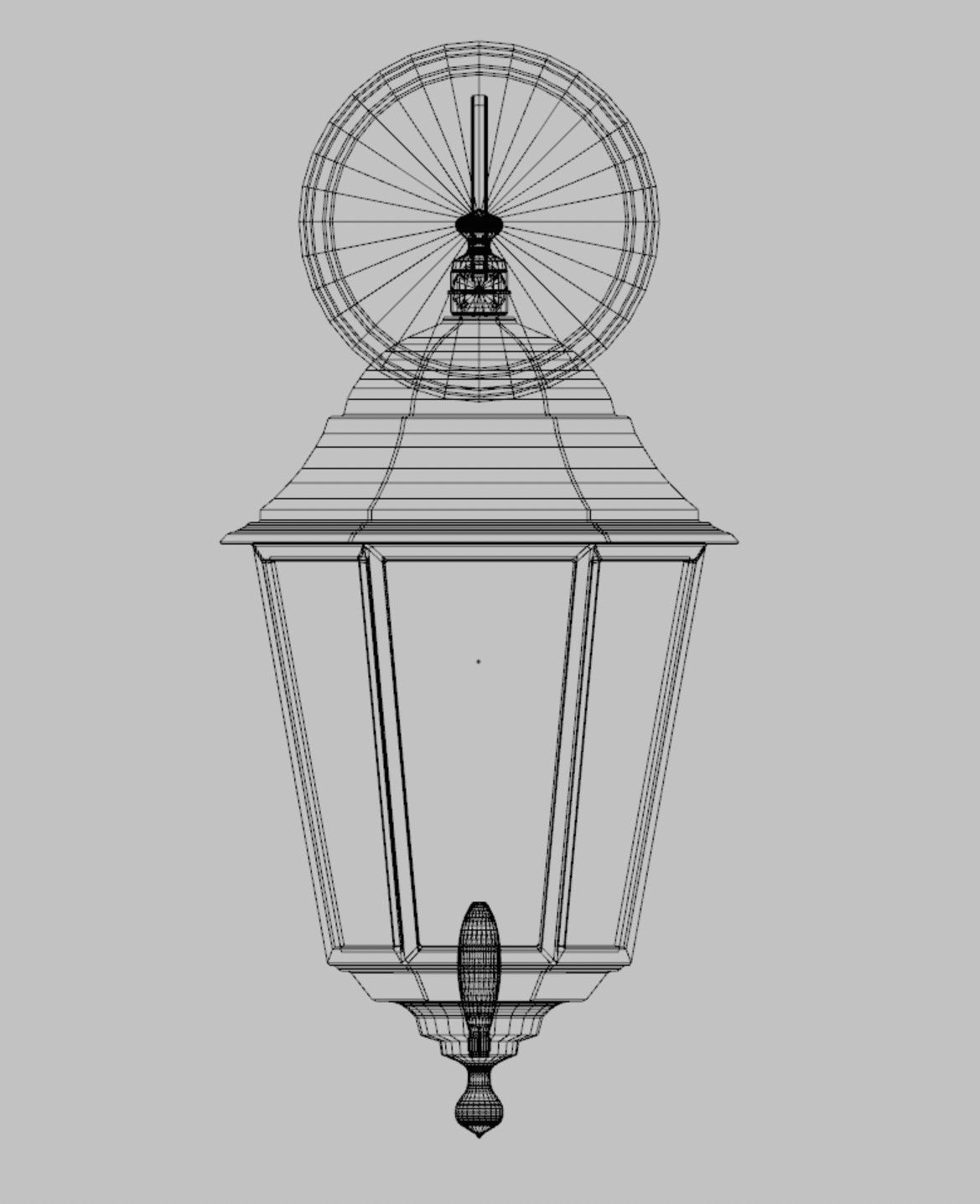 Victorian style wall lamp Low-poly 3D model_5