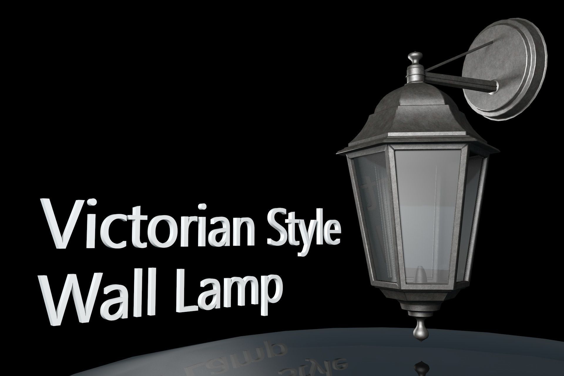 Victorian style wall lamp Low-poly 3D model_1