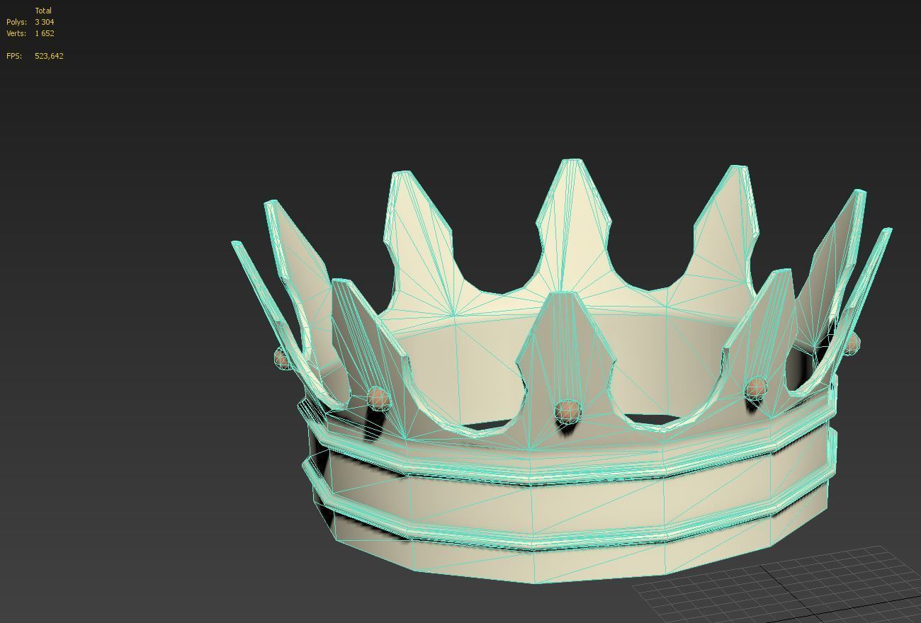 Gold crown 3D model_5