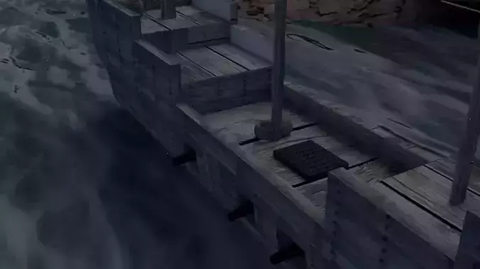 The ship in water Free 3D model