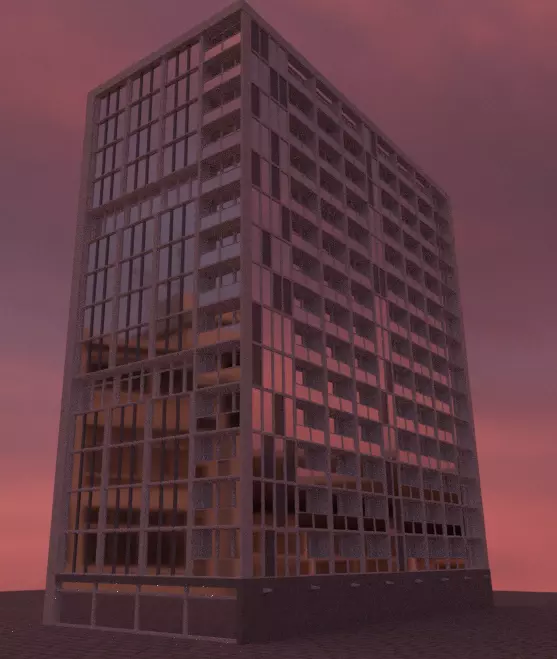 Blender 3D Dubai Hotel Building Good quality  Free 3D model_0