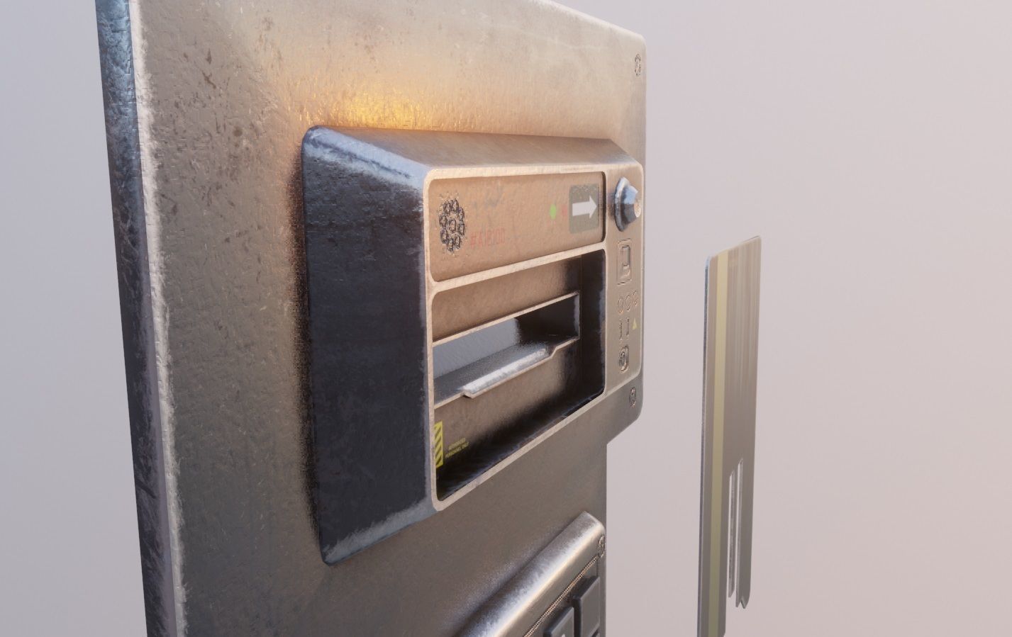 Door electric lock keypad and card reader Low-poly 3D model_4