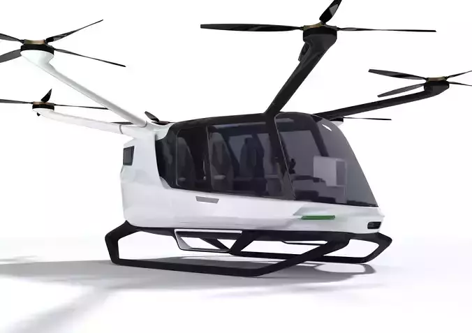 Hydrogen powered Air Taxi Alaka Skai with Interior 3D model