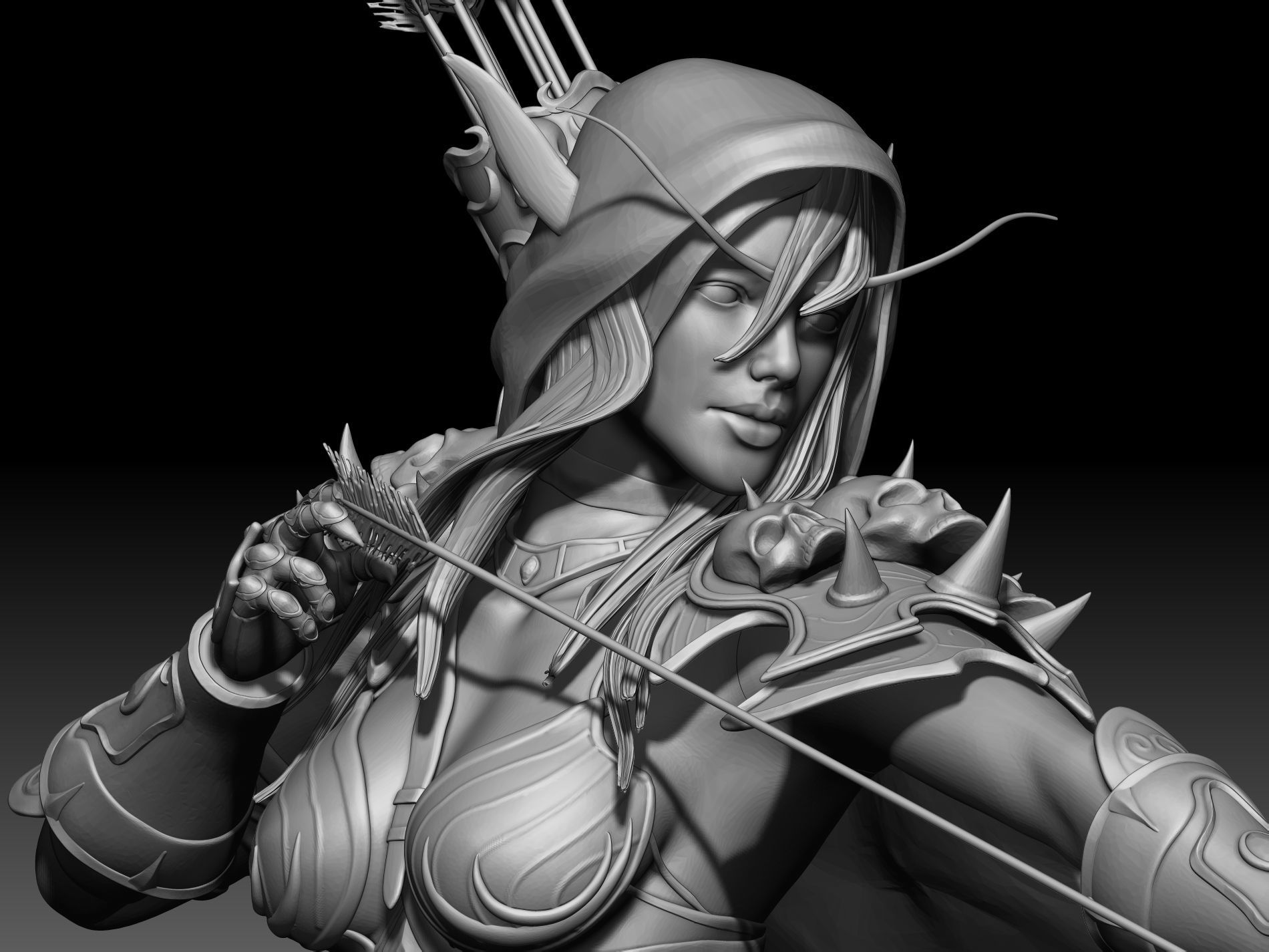 Sylvanas model 3D for print 3D print model_8