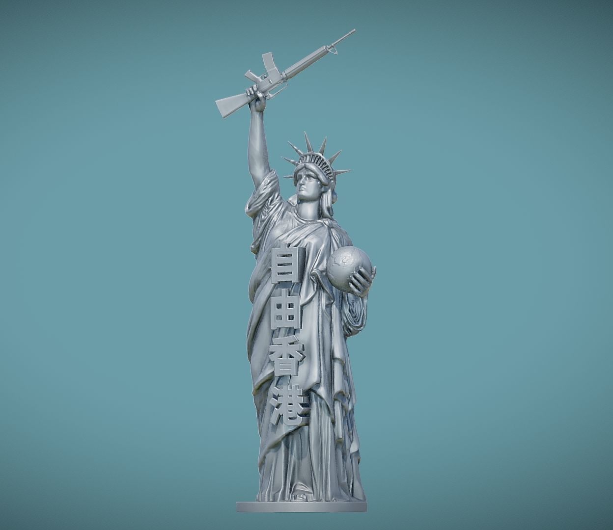 Statue of Liberty - Hong Kong freedom 3D print model_1