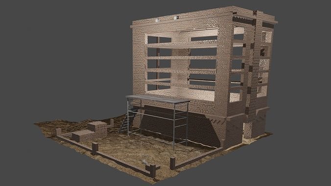 Building under construction 00 READ DESCRIPTION FOR TEXTURES 00 Free 3D model