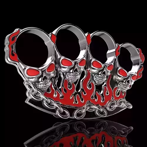 Jewelry 3D Badass Gothic Skull Ring Pair Design Model  3D print model