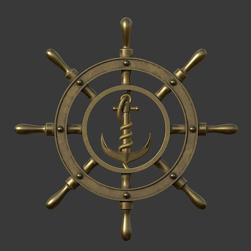 Anchor wheel pendant 3D print model