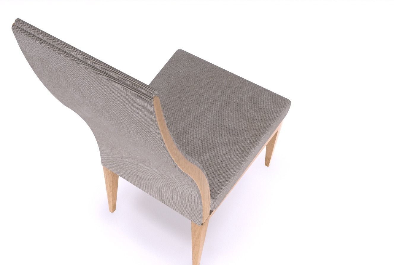 Dining table and chair Low-poly 3D model_8