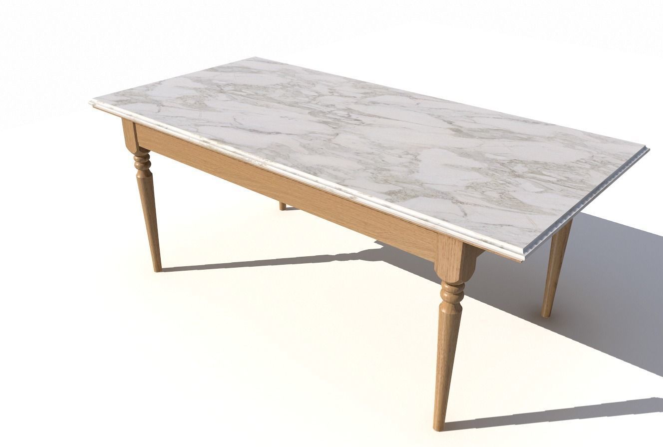 Dining table and chair Low-poly 3D model_9